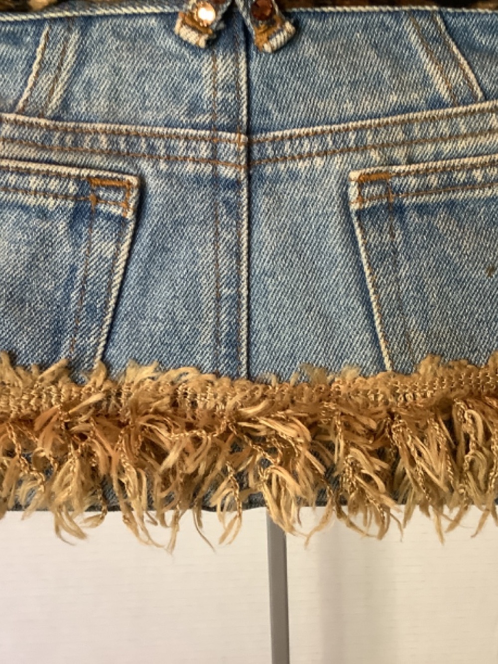 EUC Boutique blue jean denim hand purse bling animal - Picture 6 of 12